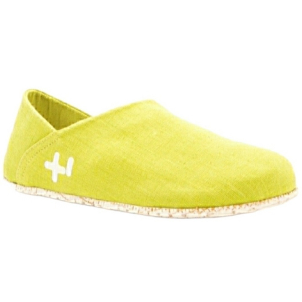 OTZ 300ms slip on linen espadrilles yellow cork shoes Sz 40